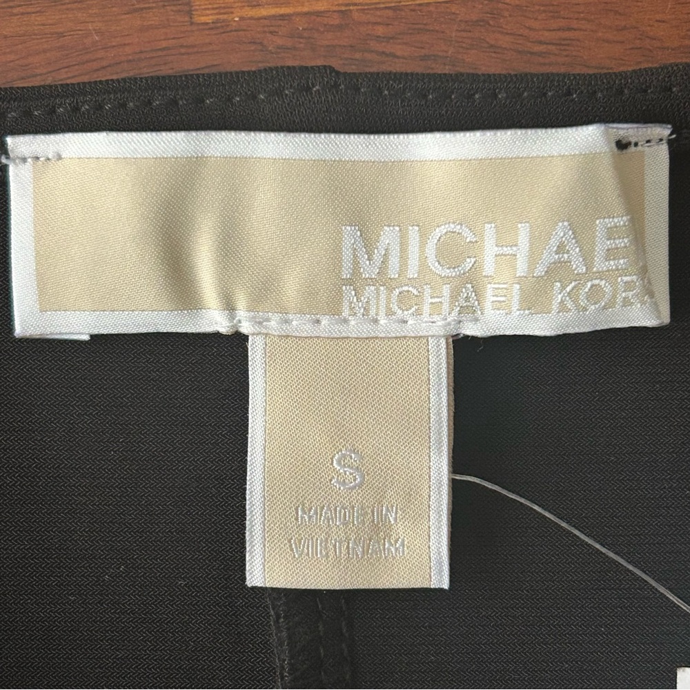 Michael Kors NEW Black short sleeve cowl neck knot tie waist cocktail dress‎ NWT - Picture 6 of 11